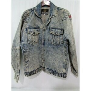 West Pac International Seol Korea Fashion Sz L Mens Blue Jean Jacket Cotton
